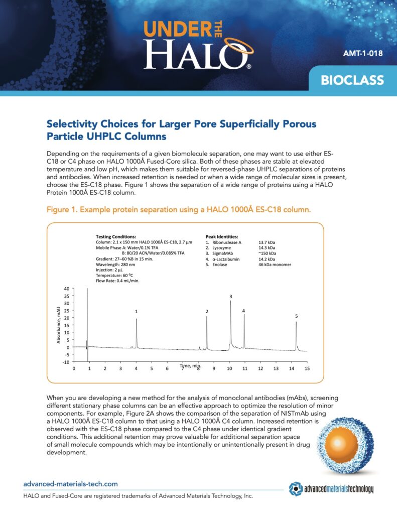 larger pore superficially porous particle uhplc columns