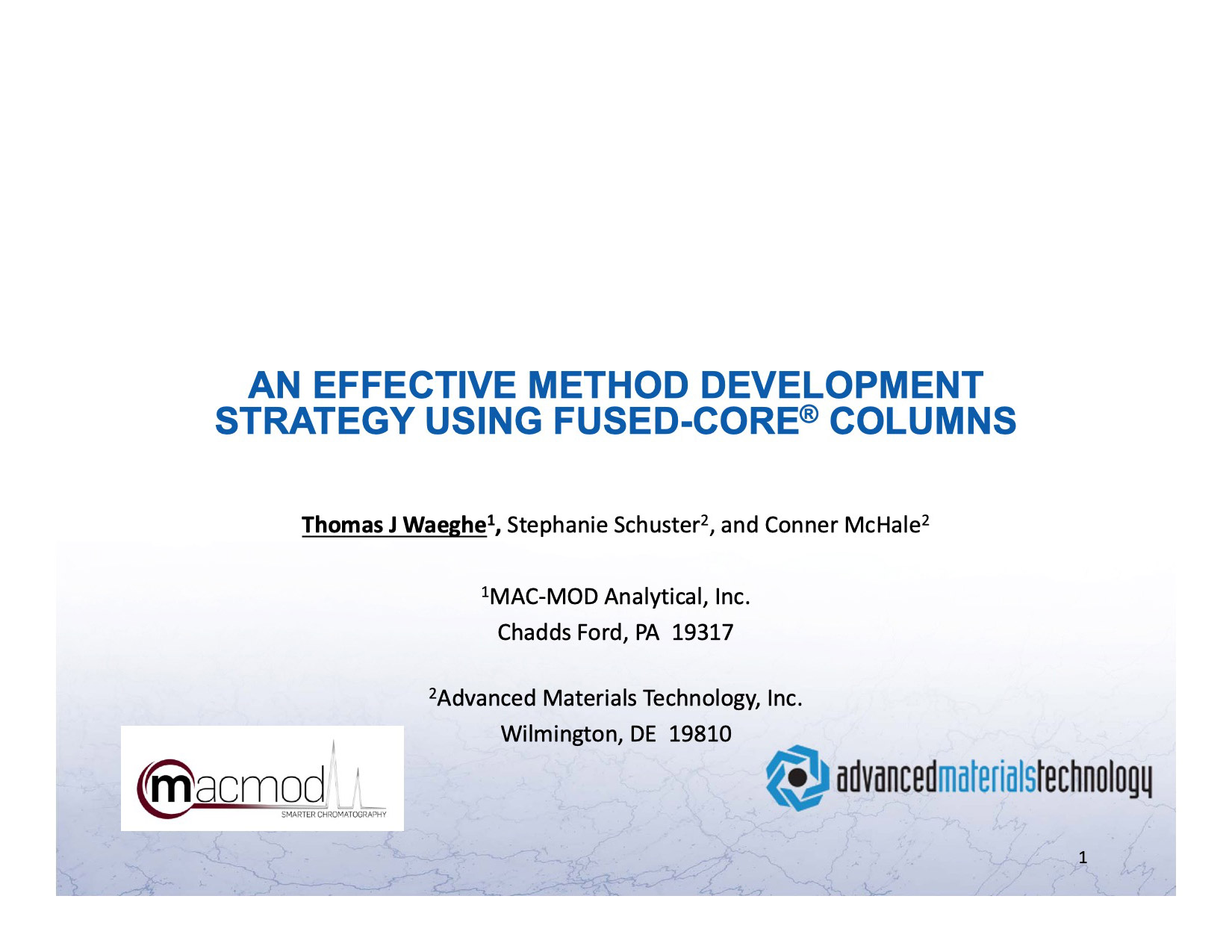 Effective Method Development Strategy Using Fused-core Columns