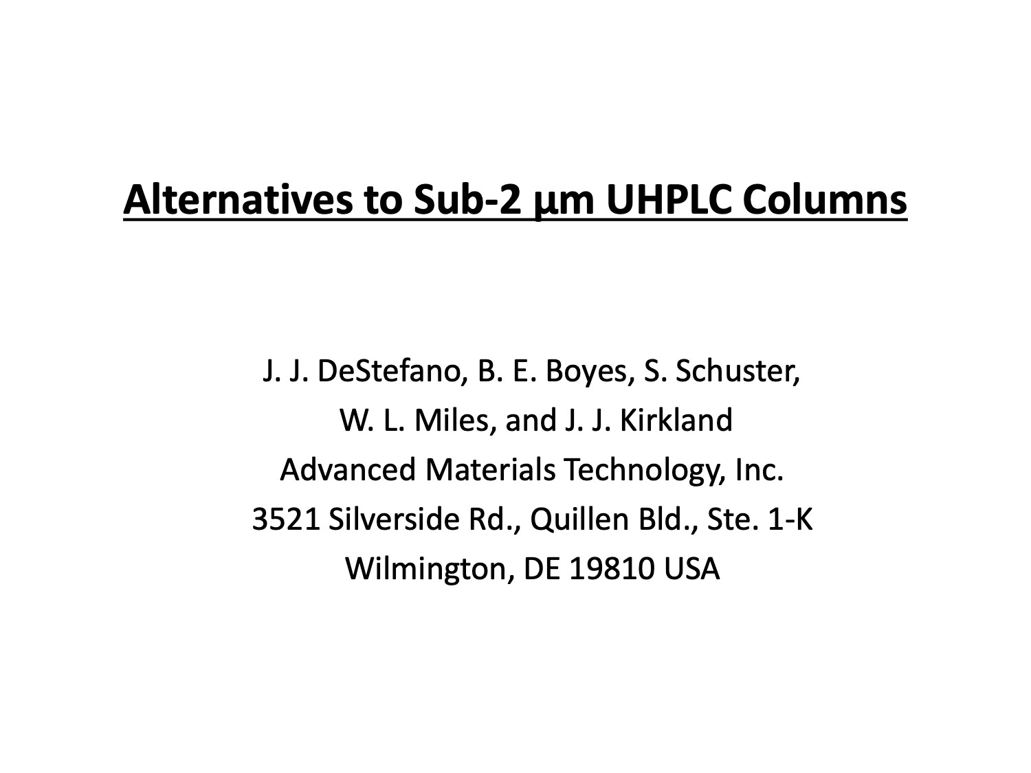 Alternatives To Sub-2 Micron Uhplc Columns