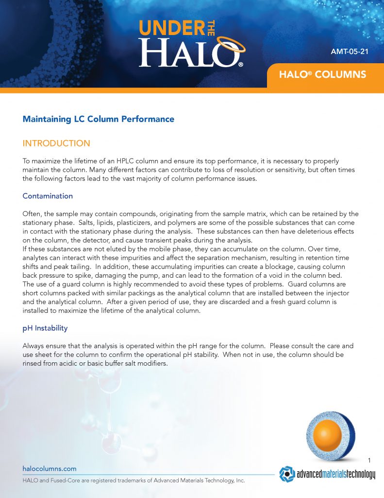 guide to maintaining lc column performance